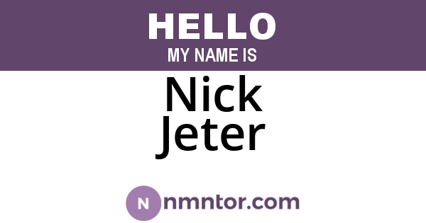 Nick Jeter