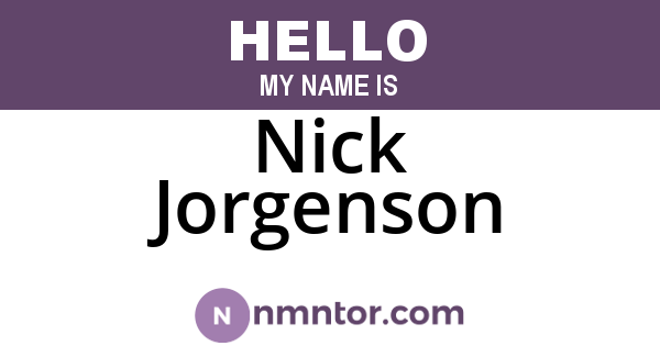Nick Jorgenson