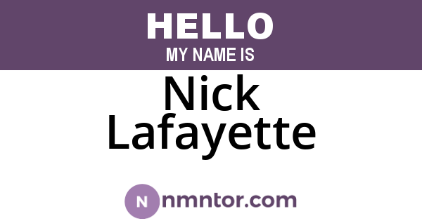 Nick Lafayette