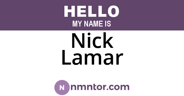 Nick Lamar