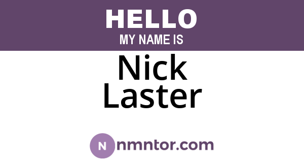 Nick Laster