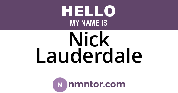 Nick Lauderdale