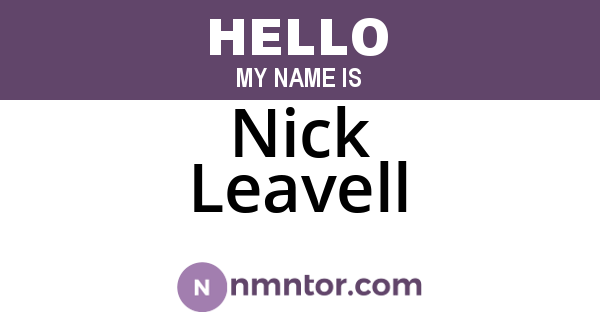 Nick Leavell