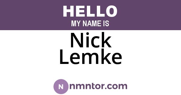 Nick Lemke