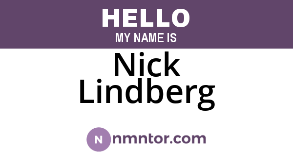Nick Lindberg