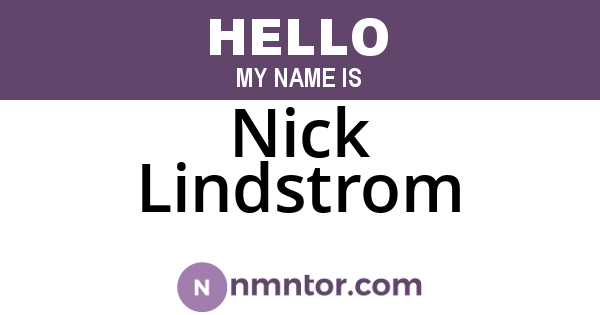 Nick Lindstrom