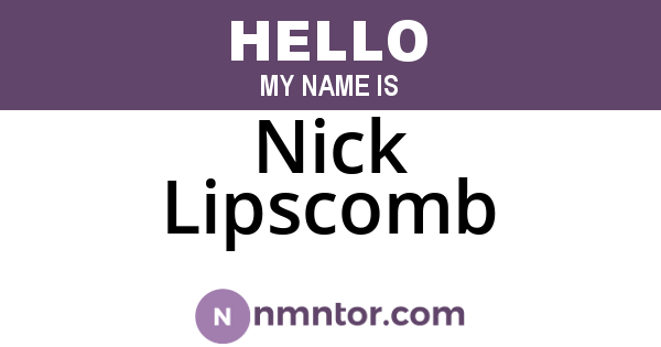 Nick Lipscomb