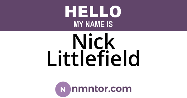 Nick Littlefield