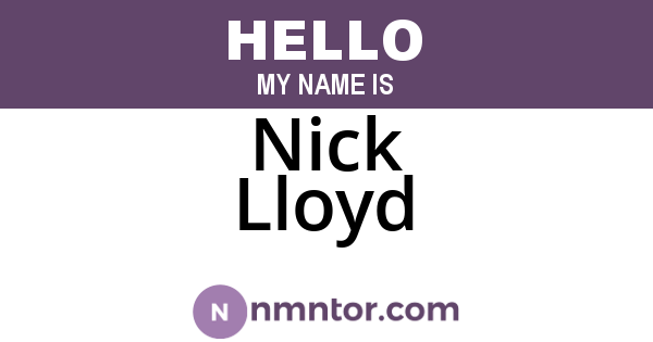 Nick Lloyd