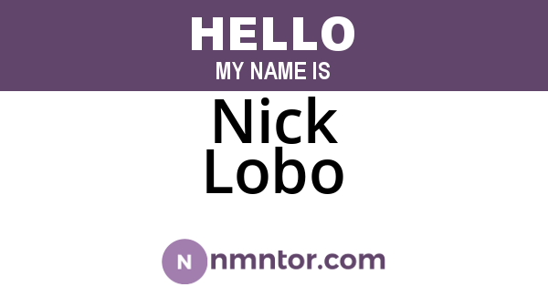 Nick Lobo
