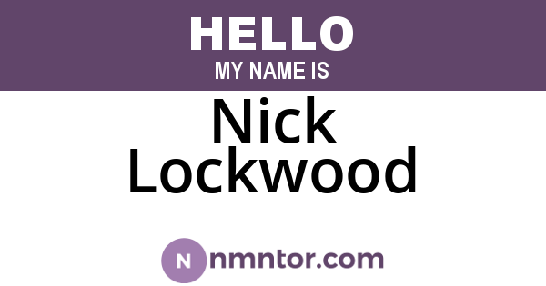 Nick Lockwood