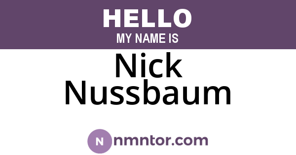 Nick Nussbaum