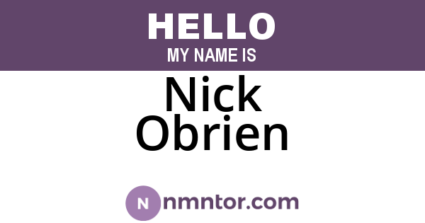 Nick Obrien