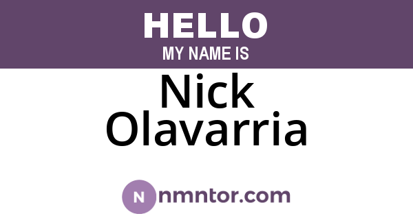 Nick Olavarria