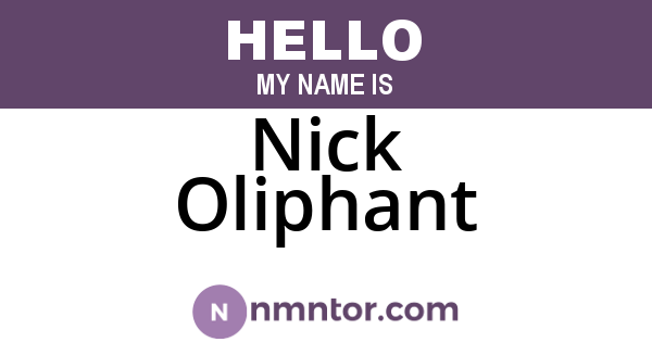 Nick Oliphant