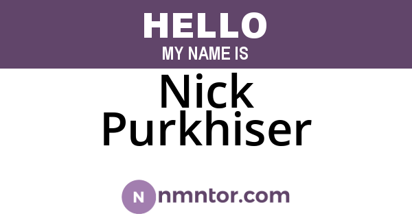 Nick Purkhiser