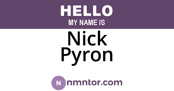 Nick Pyron