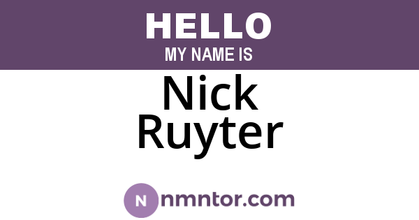 Nick Ruyter