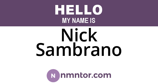 Nick Sambrano