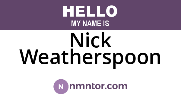 Nick Weatherspoon