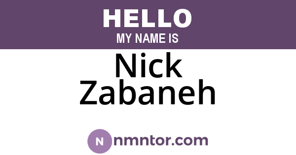 Nick Zabaneh