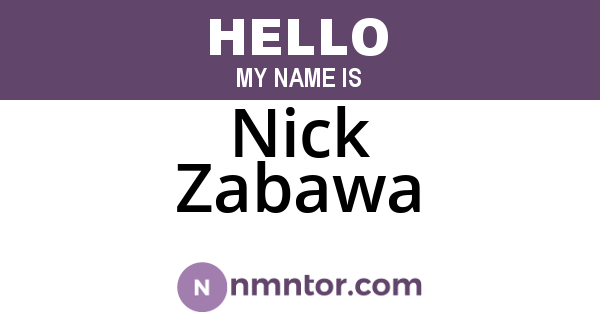 Nick Zabawa
