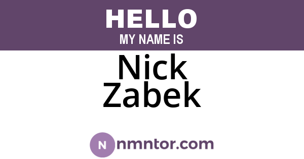 Nick Zabek