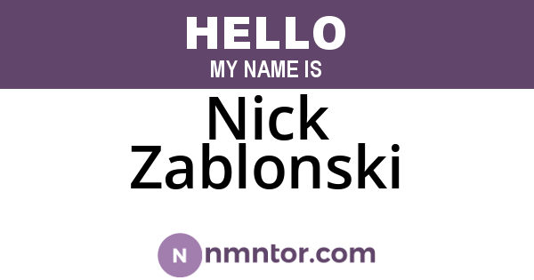 Nick Zablonski