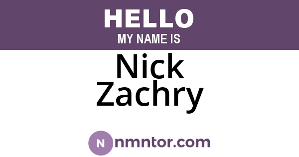 Nick Zachry