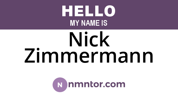 Nick Zimmermann