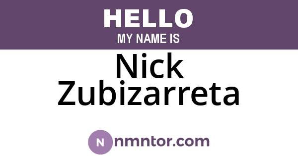 Nick Zubizarreta