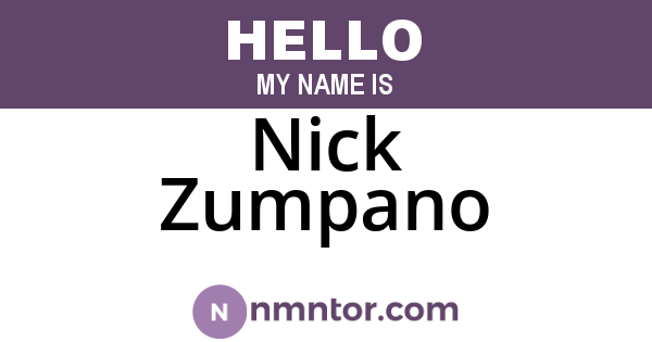 Nick Zumpano
