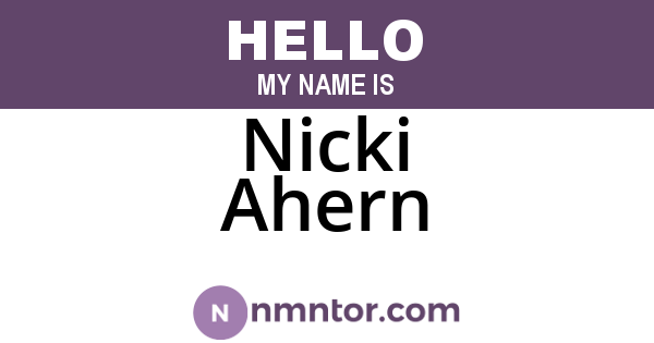 Nicki Ahern