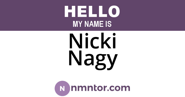 Nicki Nagy