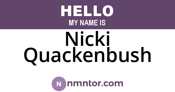 Nicki Quackenbush