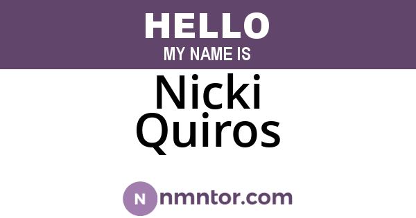 Nicki Quiros