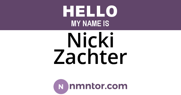 Nicki Zachter