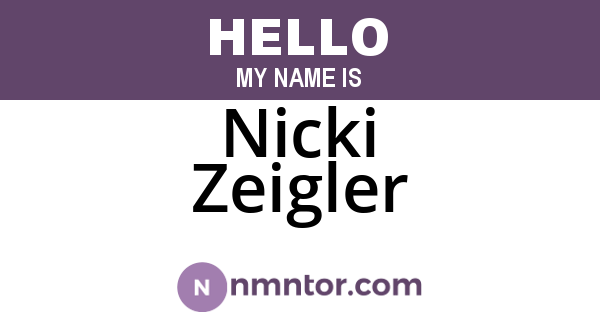 Nicki Zeigler