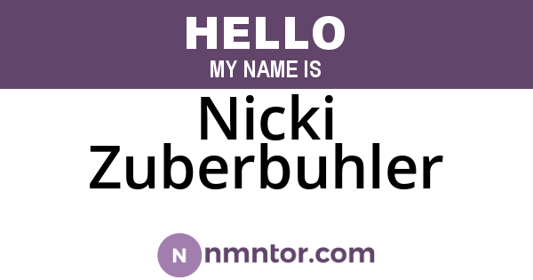 Nicki Zuberbuhler