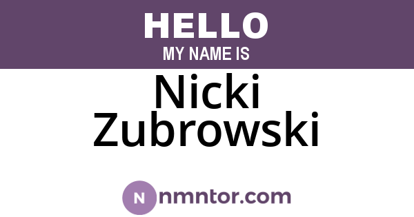 Nicki Zubrowski