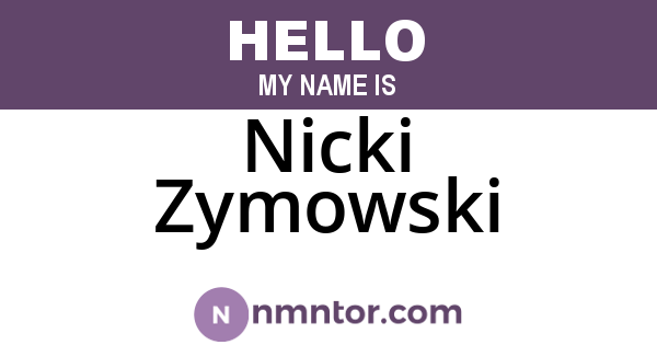 Nicki Zymowski