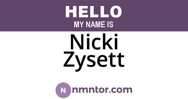 Nicki Zysett