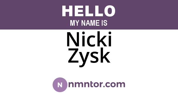 Nicki Zysk