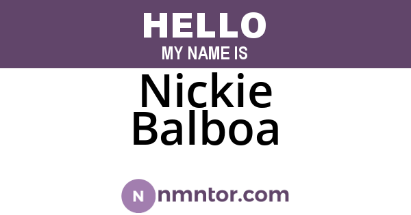 Nickie Balboa