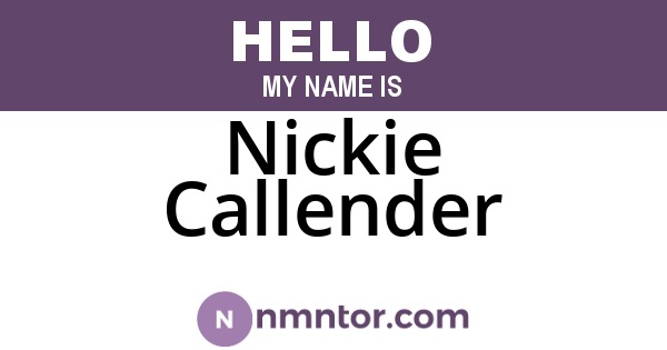 Nickie Callender