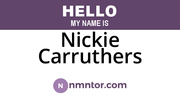 Nickie Carruthers