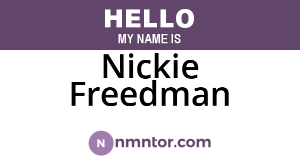 Nickie Freedman