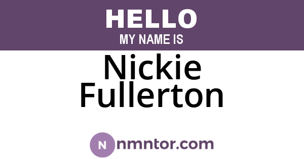 Nickie Fullerton