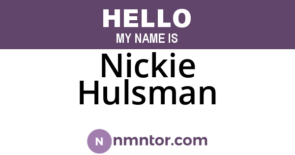 Nickie Hulsman