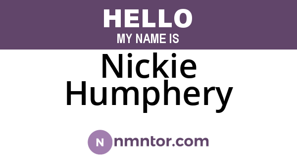 Nickie Humphery